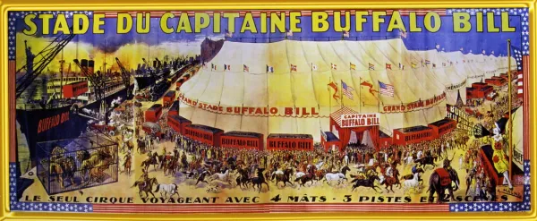 Affiche ancienne du Stade du Capitaine Buffalo Bill